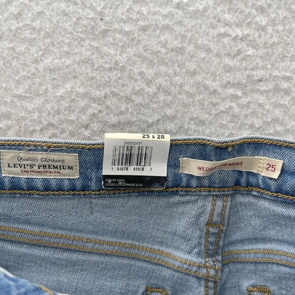 Levi’s Wedgie Jeans Women's 25x28 Blue Straight High Rise Preppy American Denim - Picture 4 of 14